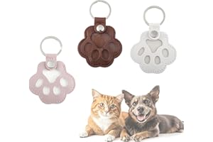 3PCS Memorial Dog & Cat Refillable Hair Keychain – Paw Shaped Leather Keychain Holds Fur Keepsake, Gift for Cat & Dog Lovers,