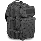 Military Tactical Backpack for Men 35L Small Molle System Water Resistant 3 Day Survival Assault Pack for Bug Out Bag Rucksack Travel Hiking Camping Gym Range Trekking Hunting Sport Work (Black)