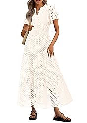 PRETTYGARDEN Womens 2025 Summer Maxi Dress Short