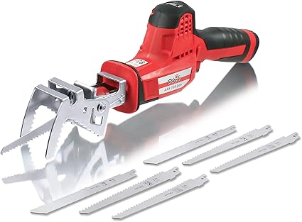 Scie A Elaguer Grizzly Avec Batterie Scie De Jardin Avecbatterie Chargeur Et 7 Lames De Scie Changement De Lame De Scie Sans Outil Avec Mandrin A Serrage Rapide Amazon Fr Bricolage