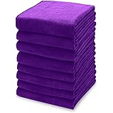 kimteny 13x28 Inches Kitchen Cloth Dish Towels, 400 GSM Premium Dishcloths, Super Absorbent Coral Velvet Microfiber Cleaning Cloths, Fast Drying Rags for Washing Dishes (8 Pack, Purple)