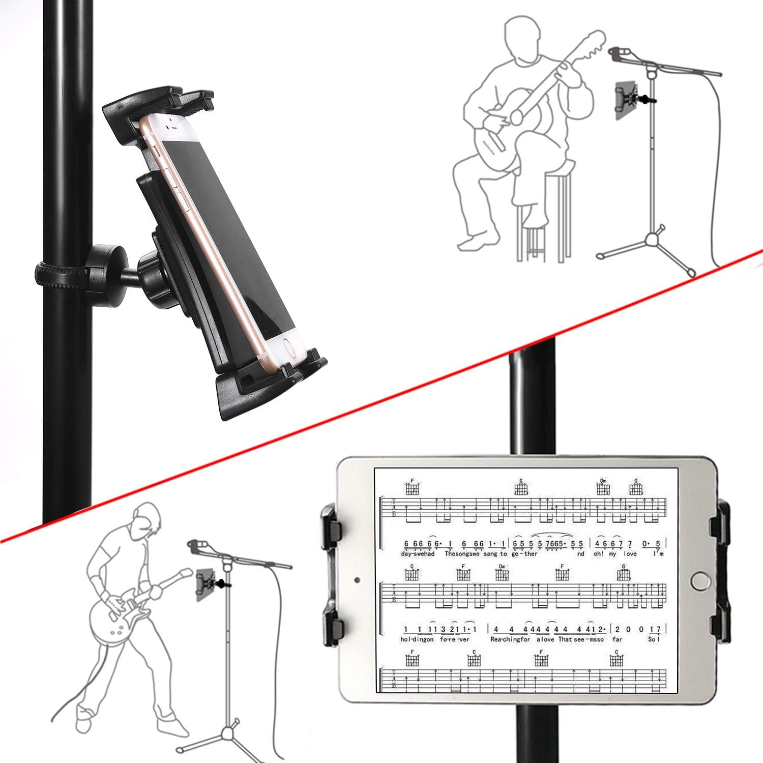 NUOMIC Exercise Bike Tablet Holder, Portable Mount Clamp for Treadmill Cross Trainer, Spin Bike, Compatible With iPad Mini - Image 4