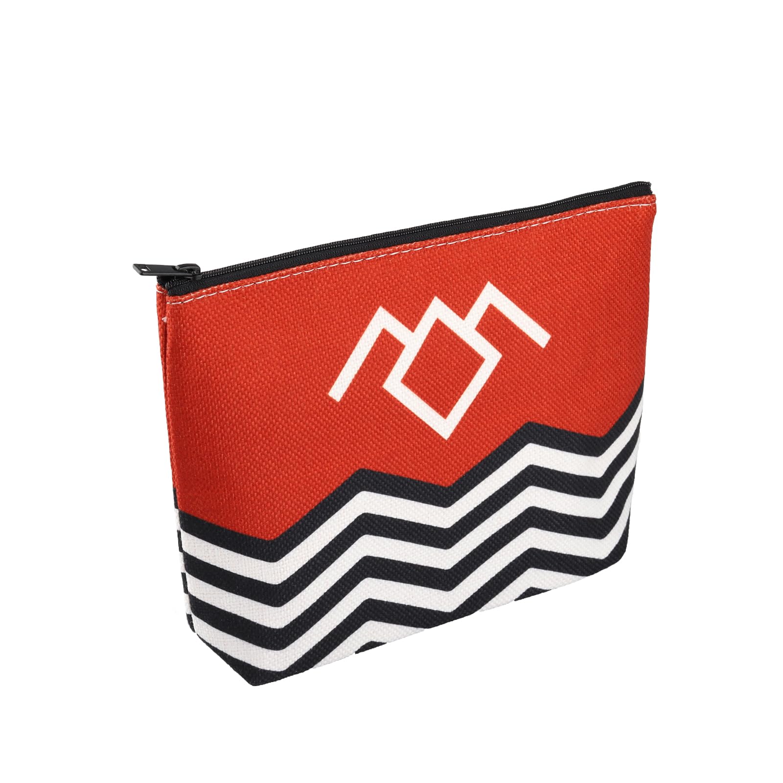 TV Show Inspired Red Black & White Welcome to Twin Peaks Canvas Makeup Bag (Twin B&W Bag EU)