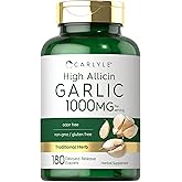 Carlyle Garlic Supplement 1000mg | 180 Caplets | Odorless Pills | High Allicin Extract | Vegetarian, Non-GMO & Gluten Free