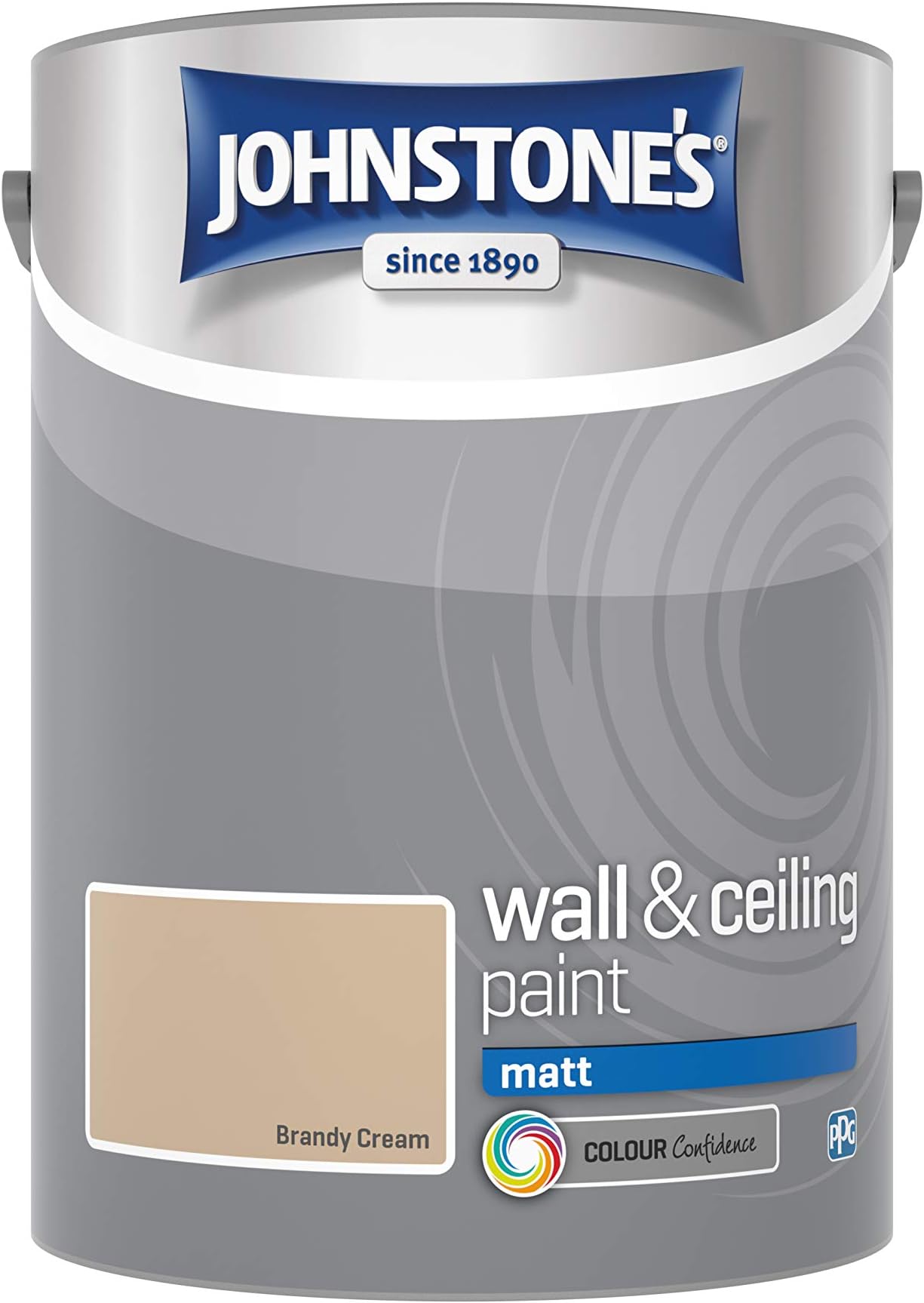 Johnstone's - Wall & Ceiling Paint - Brandy Cream - Matt Finish - Emulsion Paint - Fantastic Coverage - Easy to Apply - Dry in 1-2 Hours - 12m2 Coverage per Litre - 5L