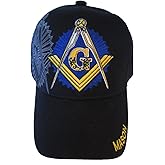 USA Headwear Freemason Embroidered Black Adjustable Hat Mason Masonic Lodge Baseball Cap (Black)
