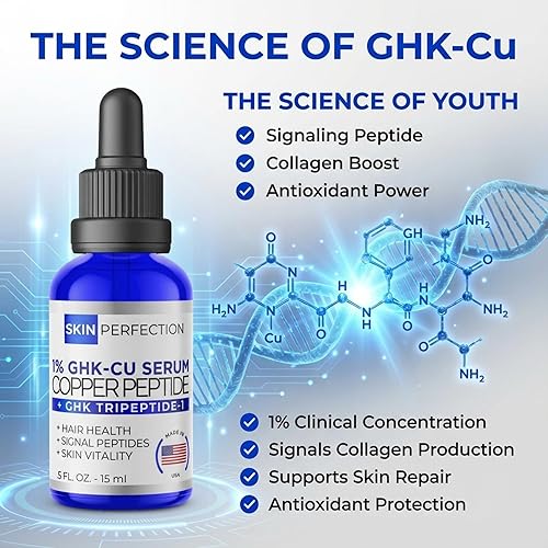 ghk-cu safe dosage per kg or per body weight Skin Perfection Copper Peptide Serum GHK-CU 1% for Face & Hair Copper  Peptides for Skin,