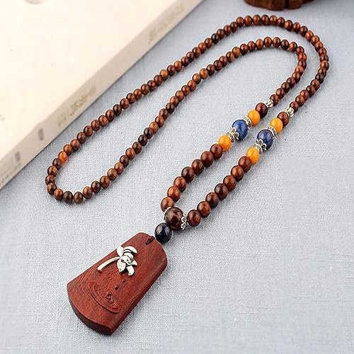 Amazon Kaytering 木製 ロングネックレス ペンダント 民族風 人気 手作り 手彫り セーターチェーン ブラウン木製 レディース メンズ 兼用 天然素材 ジュエリー アクセサリー ジャスミン ブラウン ネックレス 通販