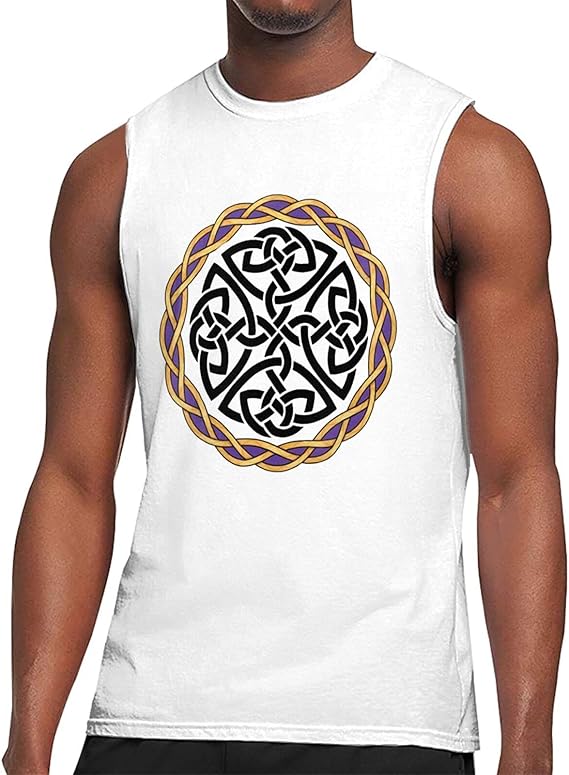 Irish Shield Warrior Celtic Cross Knot Logo Men Boy Tank