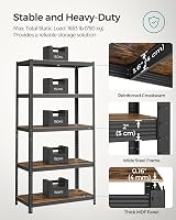 SONGMICS 2 Pack Shelving Unit 60 x 120 x 200 cm Rustic Brown Black Industrial view 3
