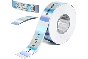 Phomemo Labels D30- Holographic Label Paper 1/2" X 1 1/2" (12mm X 40mm) Thermal Label Paper, School Supplies College Essentials Name Tag,for D30/D35 Label Maker, 100 Labels