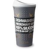 GoSili To-Go Coffee or Tea Mug, 16 oz, Grey Print