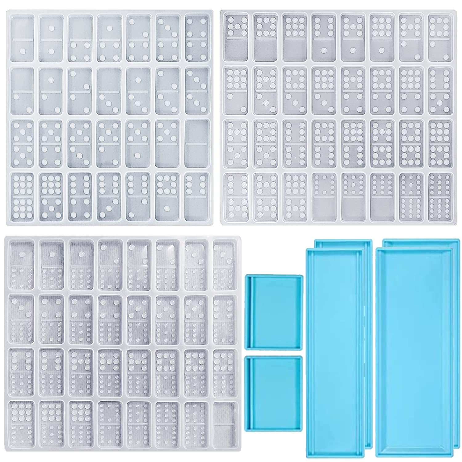 CNYMANY 92 Cavities Double 12 Silicone Epoxy Resin Casting Jumbo Molds and Box for DIY Pendant Jewelry Crafts Making Tool