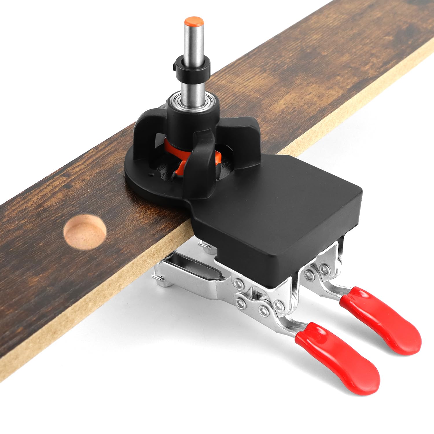 QWORK® 35mm Hinge Jig, Aluminum Alloy, Woodworking Dowel Jig, Cabinet Door Hinge Drill Guide Locator
