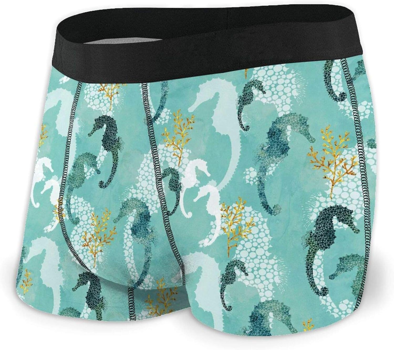 Seahorse in Teal Mens Underwear Breathable Boxer Brief Soft Comfortable Briefs Amazon.co.uk