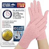 Dr. Arthritis Doctor Developed Arthritis Compression Gloves Grey Pink Medium