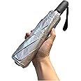 BAODINI Small UV Protection Travel Umbrella Compact for Rain and Sun UPF 50+ Windproof Portable 42 inch Umbrella for Women and Men