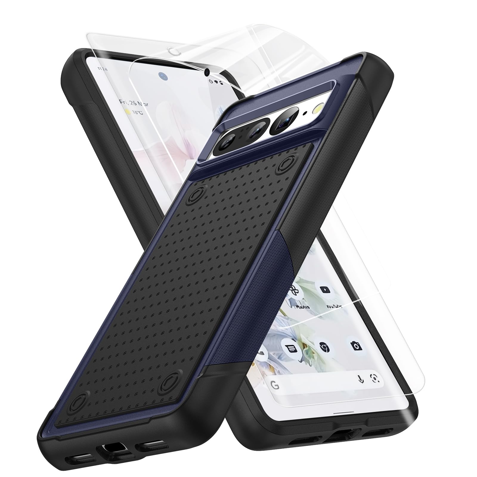 Jeylly for Google Pixel 7 Pro Case, Dual Layer Hard PC Soft TPU Bumper Military Grade Shockproof Heavy Duty Protective Cover Case for Google Pixel 7 Pro, Blue — image 1