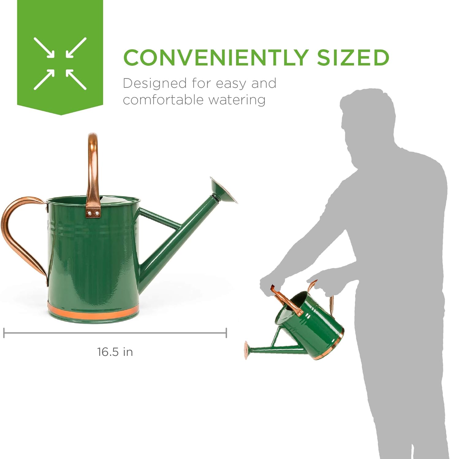 Best Choice Products 1-Gallon Lightweight Galvanized Steel Gardening Watering Can w/O-Ring, Top Handle, and Copper Accents : Garden & Outdoor