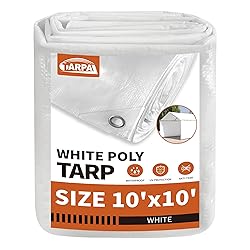 TARPAL 10'x10' White Tarp Waterproof 7.5 mil Medium