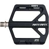 FIFTY-FIFTY Mountain Bike Pedals, Non-Slip Aluminum Bicycle Flat Pedals | 9/16" Sealed Bearing, Lightweight, Wide Platform, Durable, Sturdy, Fit for All Mountain, Enduro, Downhill, Freeride