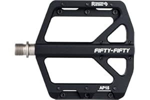 FIFTY-FIFTY Mountain Bike Pedals, Non-Slip and Aluminum Alloy Bicycle Flat Pedals, 9/16" Sealed Bearing, Lightweight and Wide Platform for All Mountain, Enduro, Downhill, E-Bike, MTB