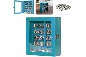 BOY MCOWBOY Anxiety Bookshelf for Shake Away Your Anxiety, Small Bookshelf Mini Books, Miniature Book Display Shelf with 200Pcs Mini Books, Funny Gifts for Book Lovers, Home Room Living Decor (Light Green)