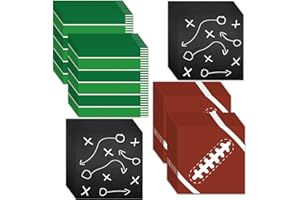 Qyeahkj 120pcs Football Paper Napkins Supplies Disposable Football Birthday Napkins Set Decorations for Events Party Frenzy Game Time Tailgate Sports Party Favors, 3 Design