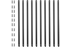 Brakki 50 Pack 32" Deck Balusters, Metal Deck Railing Spindles with Screws, Black Aluminum Straight Stair Balusters for Railing Porch Outdoor Staircase
