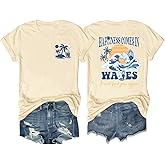Hawaiian Shirts Womens Beach Tropical Palm Trees Graphic Tshirt Summer Vacation Short Sleeve Tee Tops