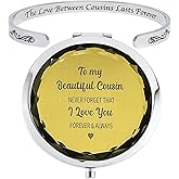 MALLAbyLAMMA Birthday Gift for Cousin Female, Cousin Bracelets for Women, Cousin Mirror Compact, I Love You Cousin, Favorite Cousin Gifts, Sister Cousin Gifts, Gift for Cousin Christmas