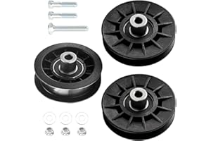 FENNORAL 532194326 V-Groove Idler Pulley & 532194327 Flat Idler Pulley w/Screw Kit Replaces 194326, 194327, 280-6630, 705080, 13179, 705079 for Husqvarna Lawn Mowers/Tractors