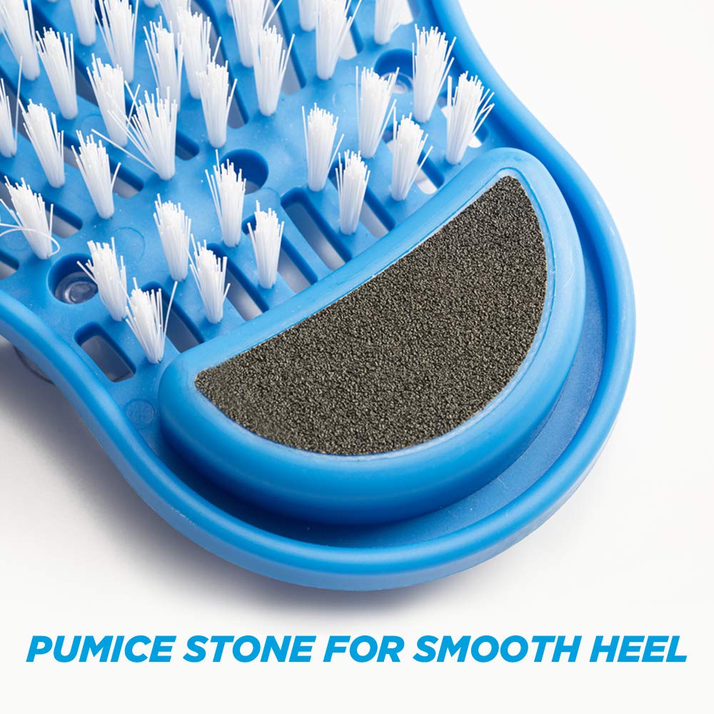 Meidong Foot Scrubber, Foot Scrub Massager Cleaner Dead Skin Exfoliator Callus Remover for Shower Floor with Pumice Stone and Suction Cups : Beauty