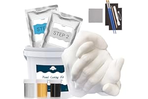 TENEE Hand Casting Kit Couples & Hand Molding Kit for Adults, Keepsake Hand Mold Kit Couples for Holiday Activities, Wedding, Couples Gifts - 3 Paint (Black, Gold, Silver)