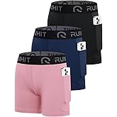 Runhit 4" Youth Girls Volleyball Shorts Spandex Girls Compression Shorts Biker Dance Kids Gymnastics Shorts with Pockets