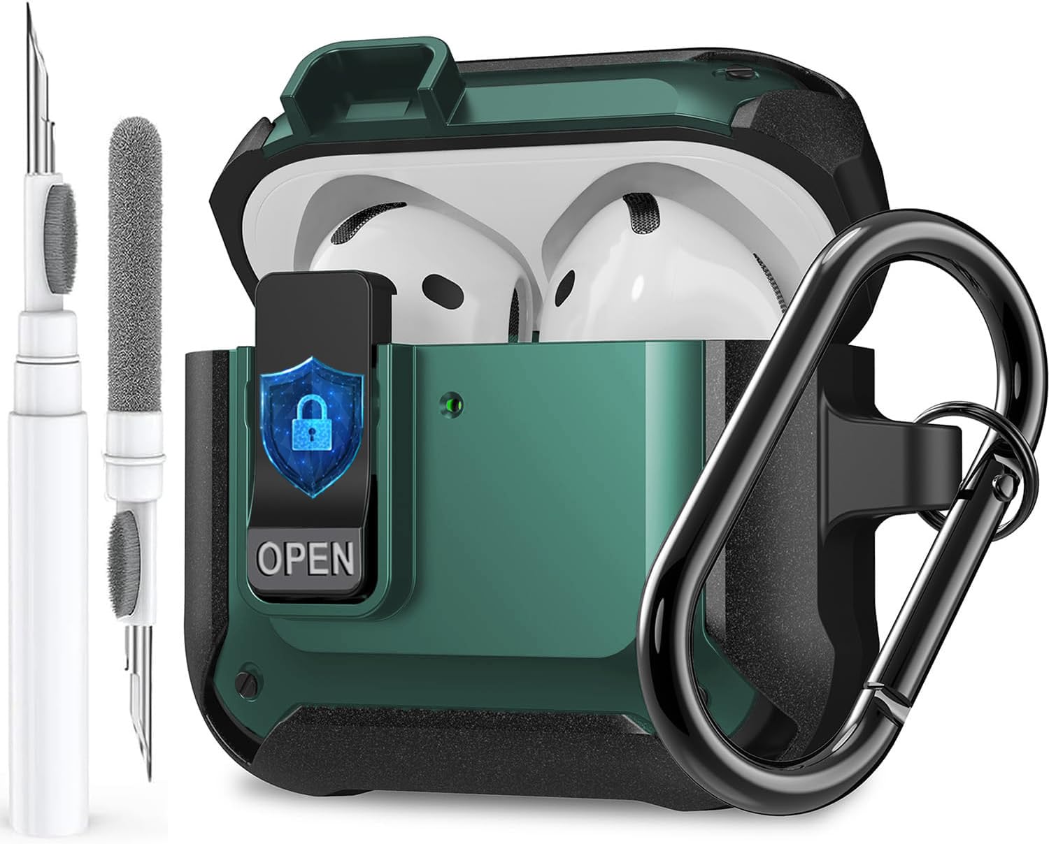 Olytop for Airpods 4 Case with Lock Clip, Rugged