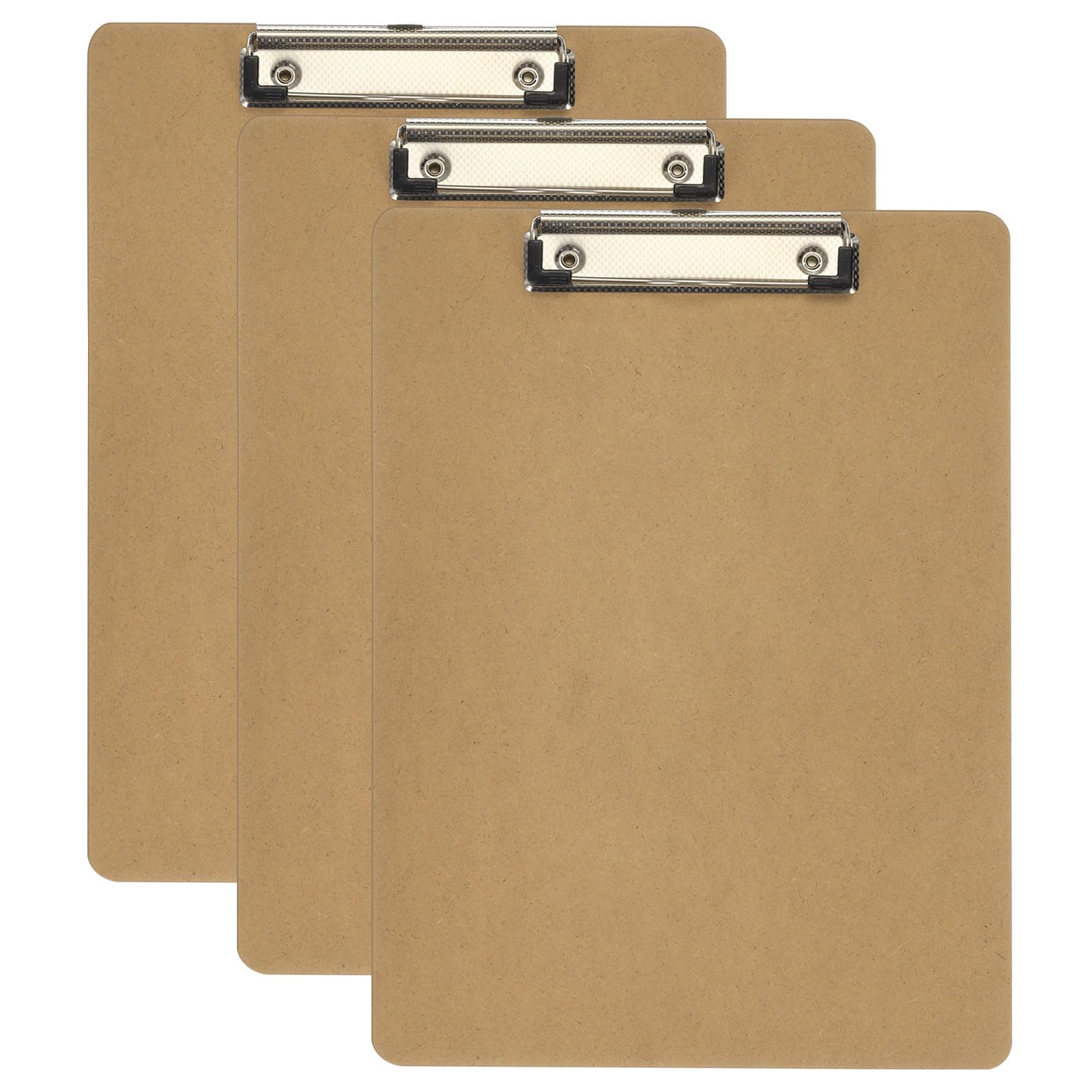 PATIKIL 8.9 x 12.4" Vertical Clipboard, 3 Pcs Extra Large Landscape Layout Hardboard with Low Profile Clip, Paper Legal Size Board for Lap, Drawing, Sketching, Office,Brown