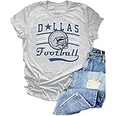 Vintage Football Shirt for Women Game Day Tshirt Sunday Funday Shirt Casual Football Season Short Sleeve Tops
