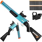 Toy Gun Double Barrel Shotgun Toy,with 20 Soft Bullet Darts, Toy Foam Blaster Foam Dart Blaster with Scope for Kids, Youth, Teen, Boys-Holiday for 8-12 Year (Blue)