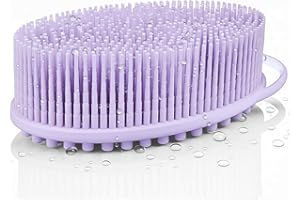 Avilana Silicone Body Scrubber - Food Grade & Lab Tested, Gentle Exfoliating Shower Brush for All Skin Types, Hygienic Quick-