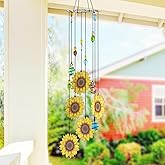 Howarmer Sunflower Gifts for Women Wind Chime, Sunflower Gifts, Sunflower Wind Chimes for Outside, Patio Decor Garden