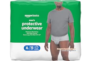 Amazon Basics Incontinence Underwear for Men, Maximum Absorbency, X-Large, 16 Count (1 Pack)