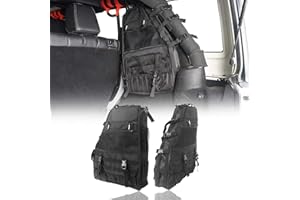 Hooke Road Roll Bar Storage Bags Organizer Saddle Bag for 1997-2025 Jeep Wrangler TJ & JK & JL Unlimited 4-Door - Pair