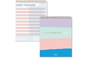 S&O Striped Habit Tracker Calendar - 24 Month Daily task Journal - Undated Routine Planner with Personalized Goal Chart for H