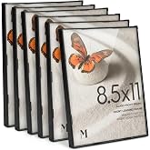 MANTELLO ESSENTIALS 8.5 by 11 picture frame 6 PACK 8.5 x 11 frame Front Loading picture frames 8.5 x 11 Pictures Documents Certificates Diplomas, And More