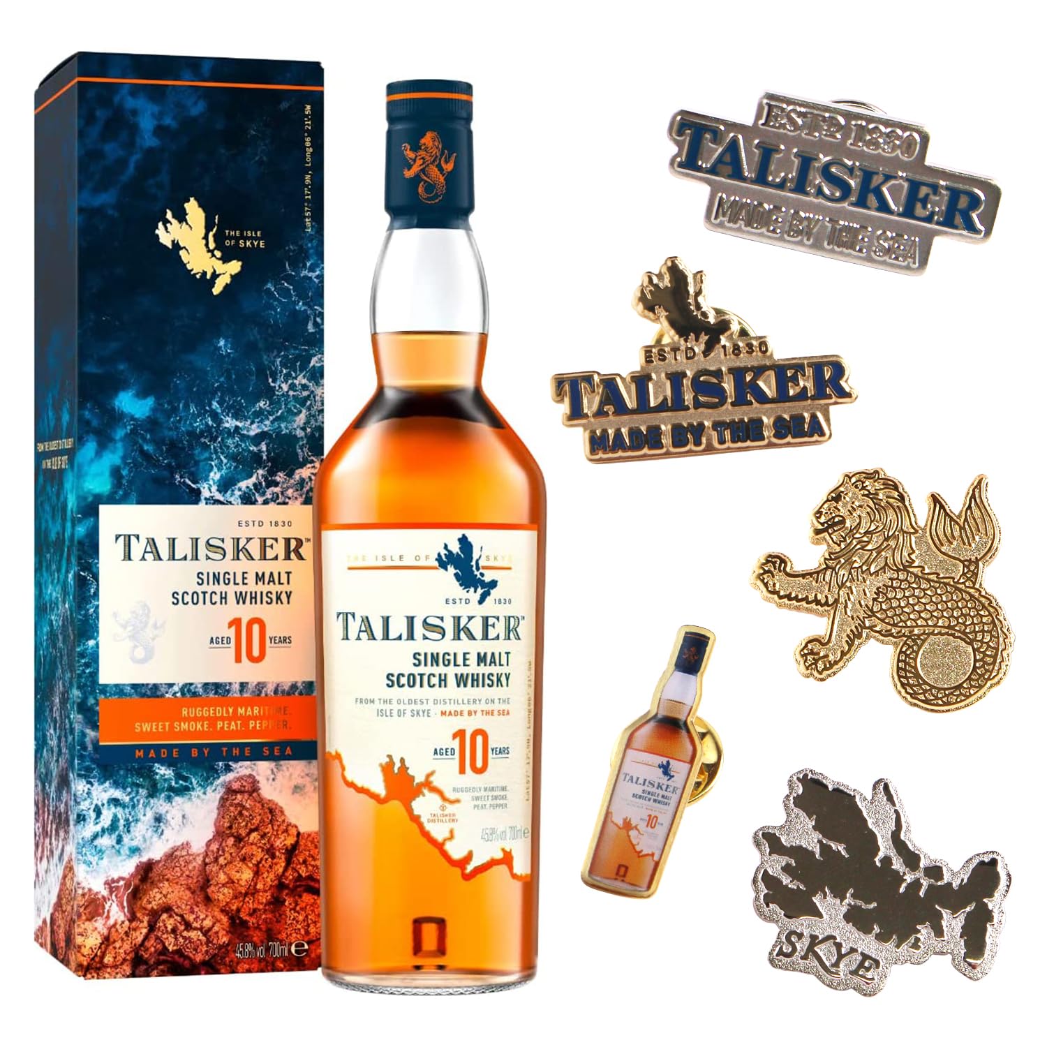 タリスカー 10年 オリジナルピンバッジ1個付き 46% [ ウイスキー スコットランド 700ml ]商品画像