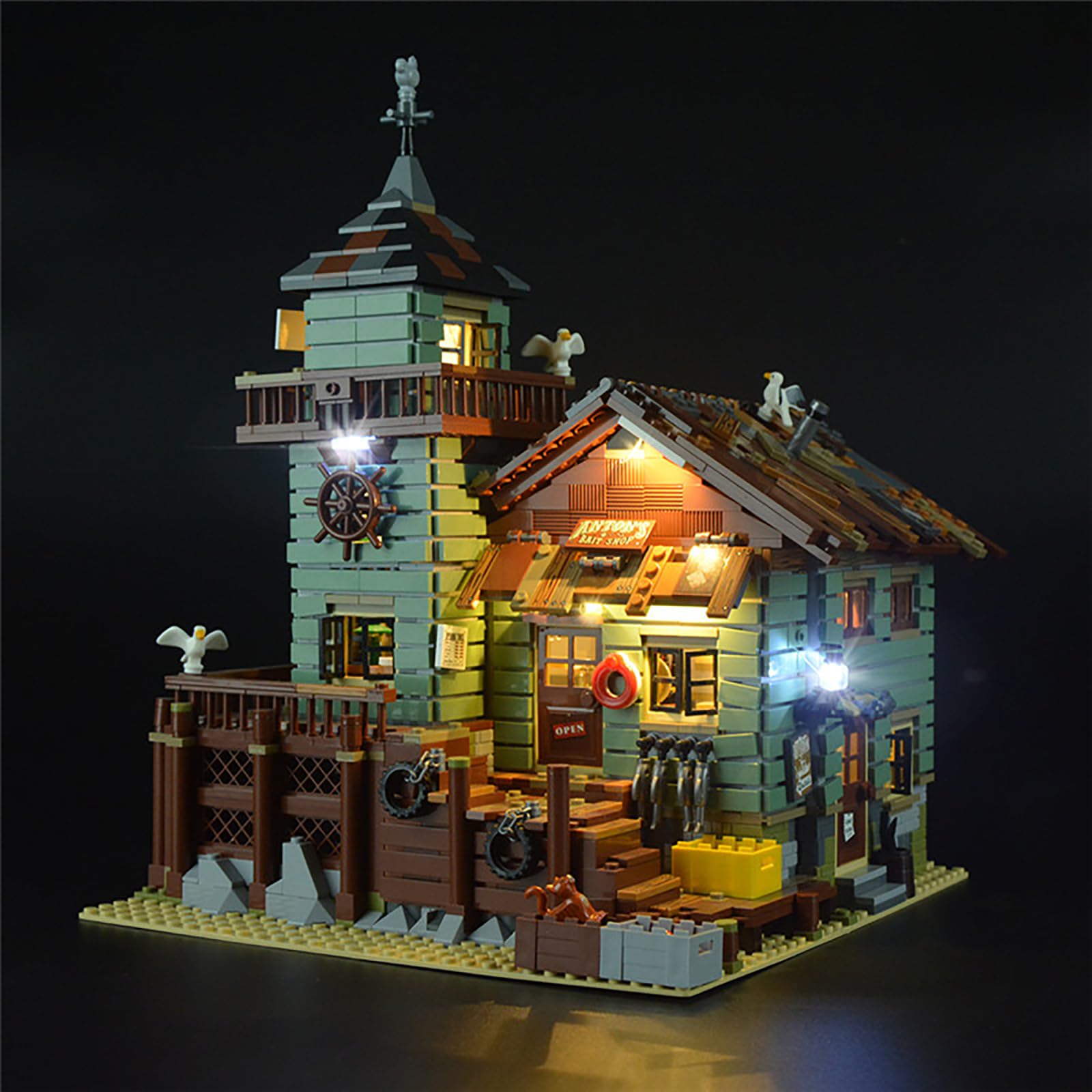 GEAMENT Bricks Light Set for Ideas Old Fishing Store Building Blocks Model Compatible with LEGO 21310 (Building Set Not Included)