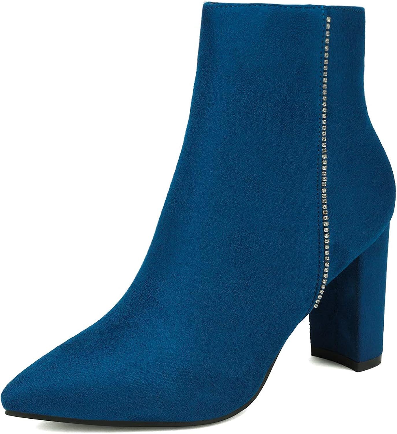 Buy DREAM PAIRS Women's Royal Blue Chunky Block High Heel Ankle Boots