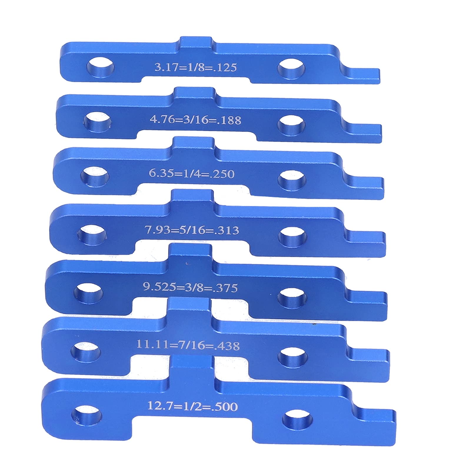 7Pcs Aluminum Alloy Setup Bars Table Saw Height Gauge Woodworking Measure Gauge Block Set 0.125‑0.5in