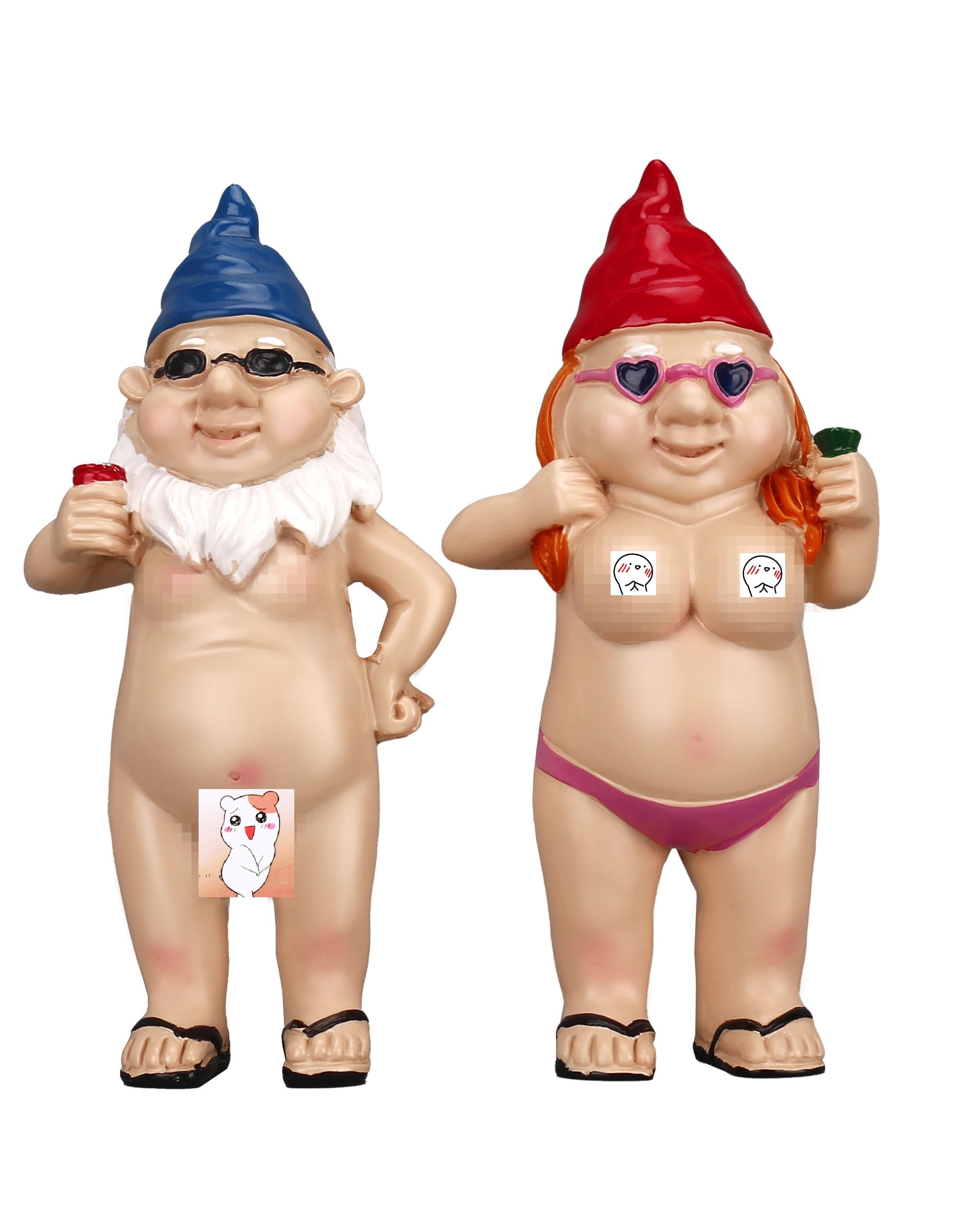 Photo 1 of BBdis 2 PCS Garden Gnomes, 4.7 Inch Naughty Garden Gnome Funny Gnomes Statue for Home Indoor or Outdoor Lawn Gnome Decorations Housewarming Halloween